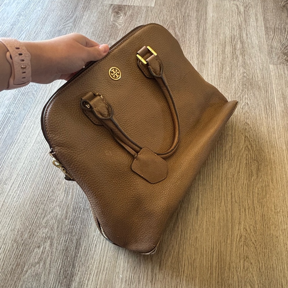 Tory Burch Robinson Tan Leather Satchel - Picture 14 of 16